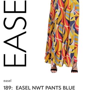 Easel Multicolor Abstract Wide-Leg Pants